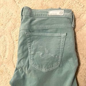 AG low rise corduroy mint jeans size 28R
